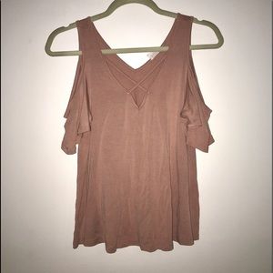 Off the shoulder tank top rose pink